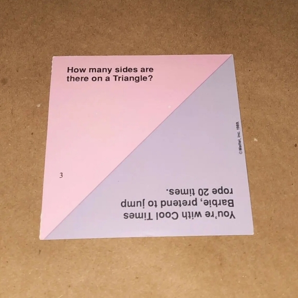 Vintage Barbie Card 1989 Barbie Just Us Girls Game Replacement Piece - Picture 3 of 6